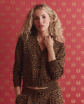 The Shrunken V Neck Cardigan. -- Leopard