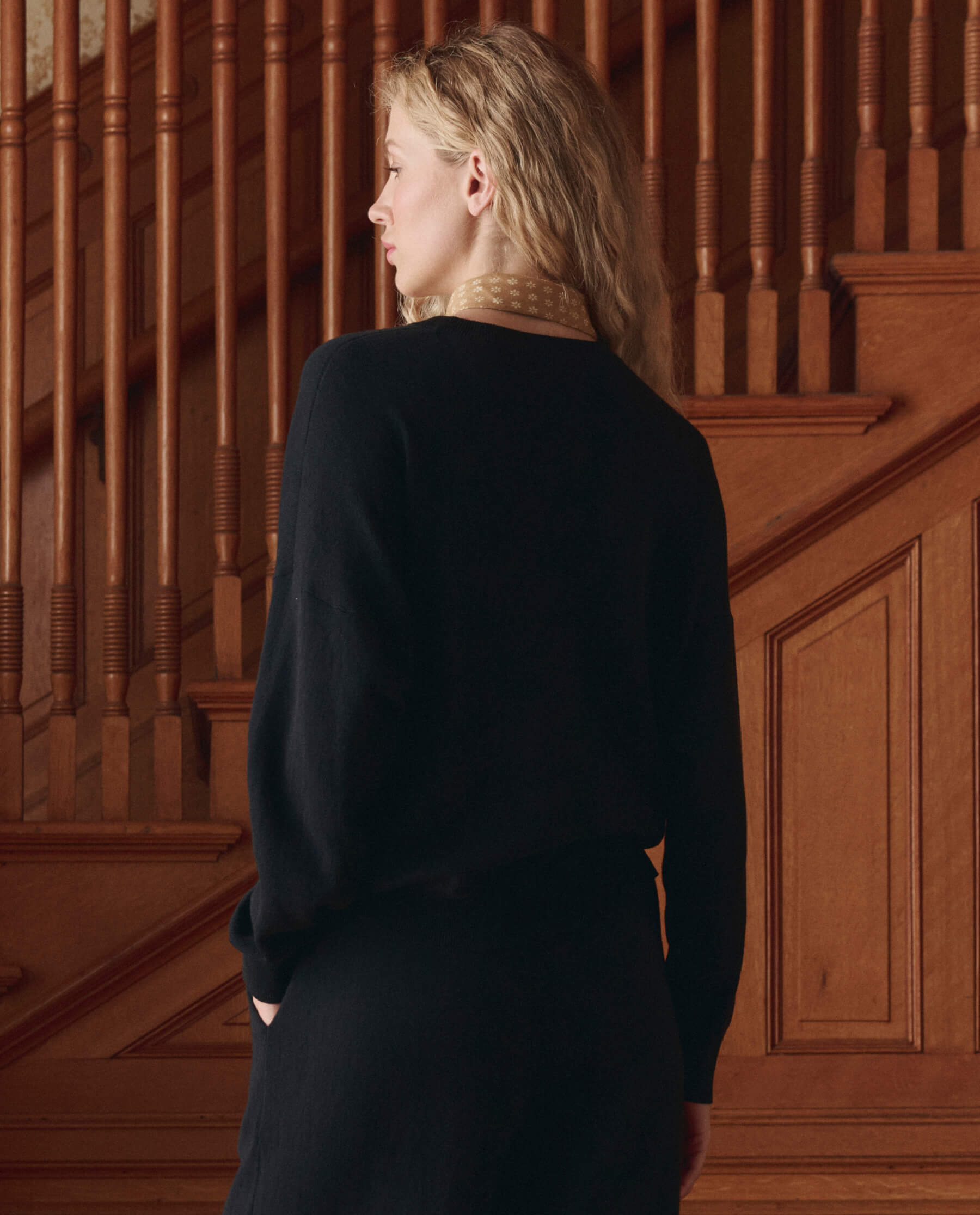 The Oversized Pullover. -- Black