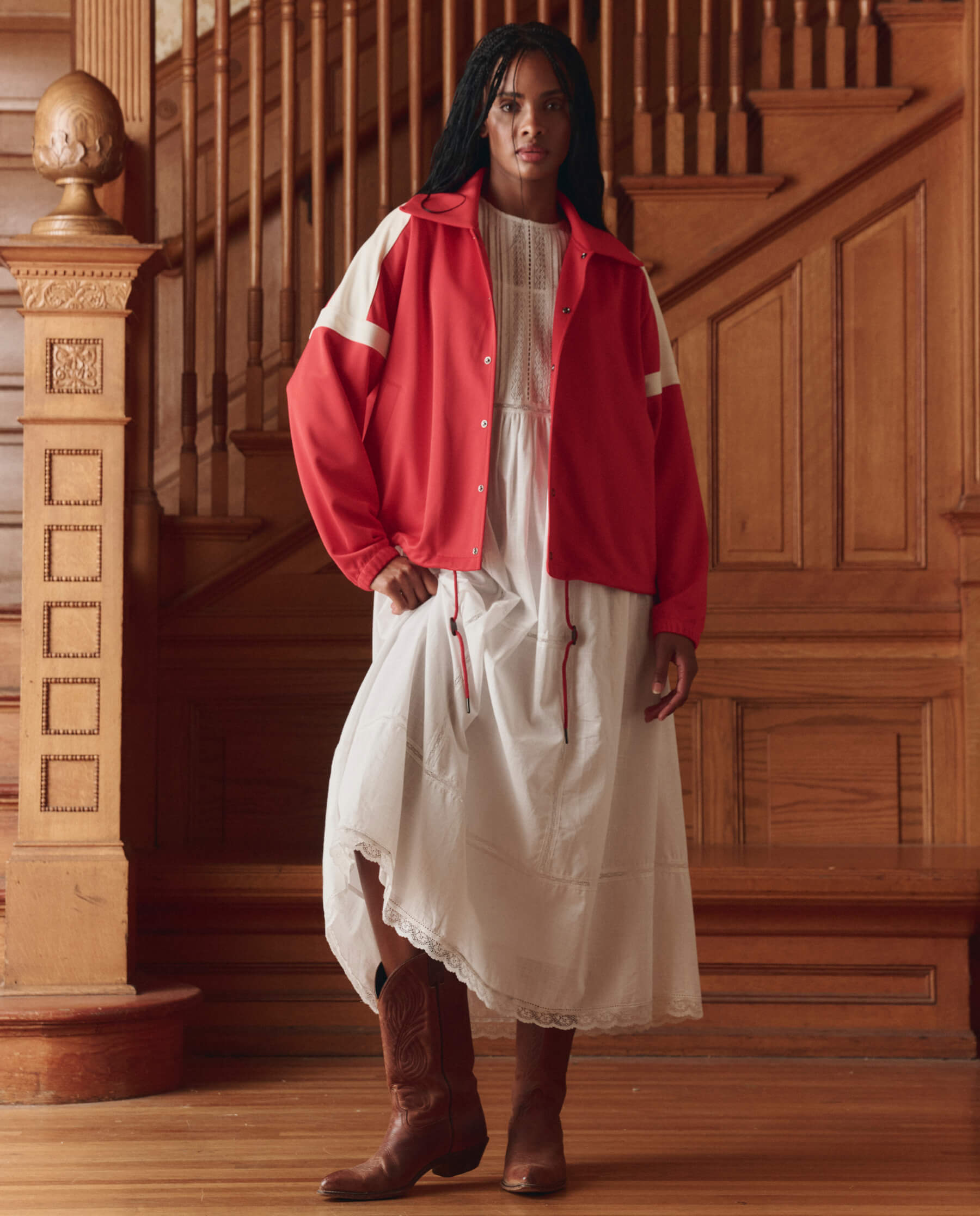 The Trainer Jacket. -- Poppy Red