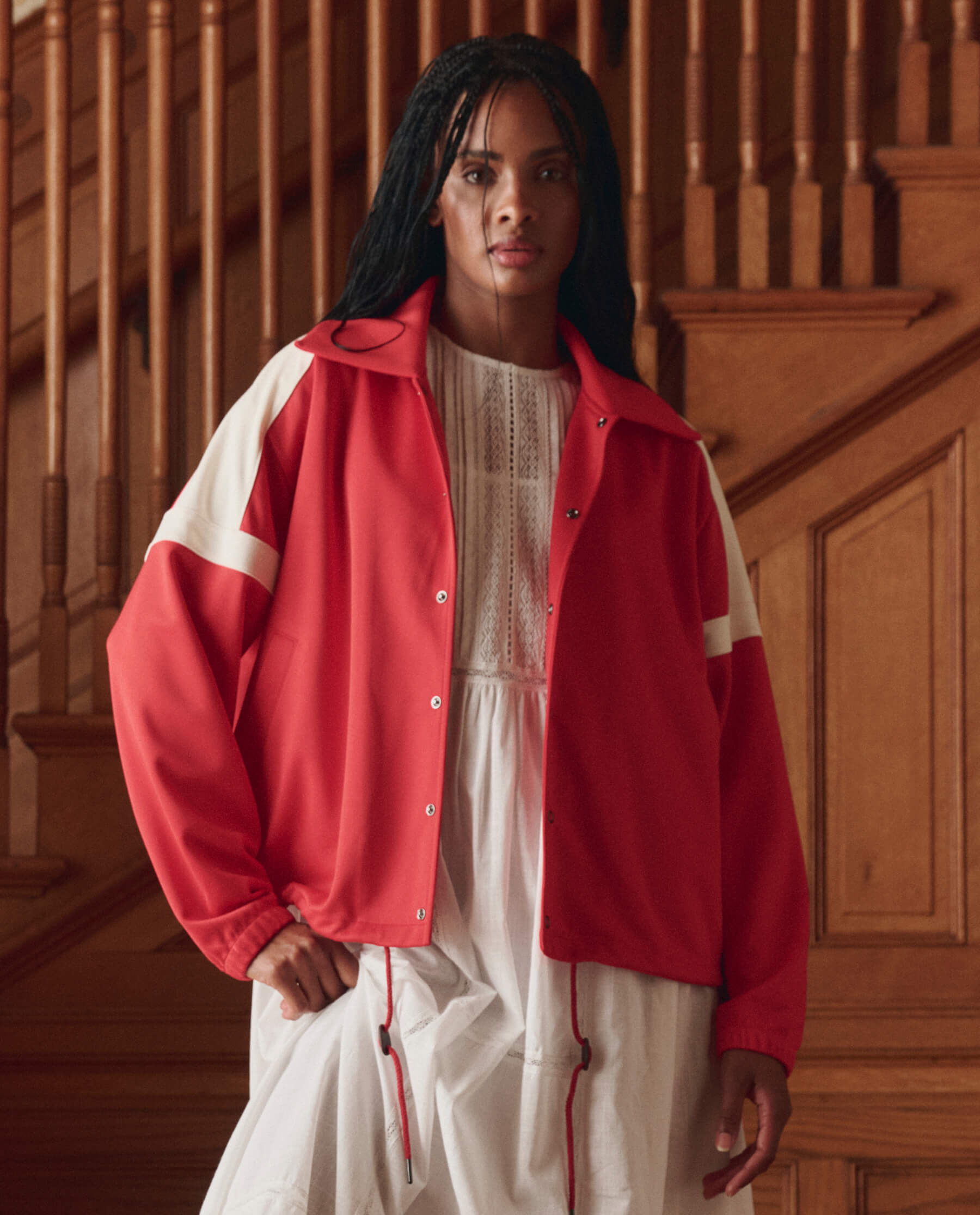 The Trainer Jacket. -- Poppy Red