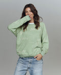 The College Sweatshirt. Graphic -- Vintage Mint with Holiday Greetings Graphic