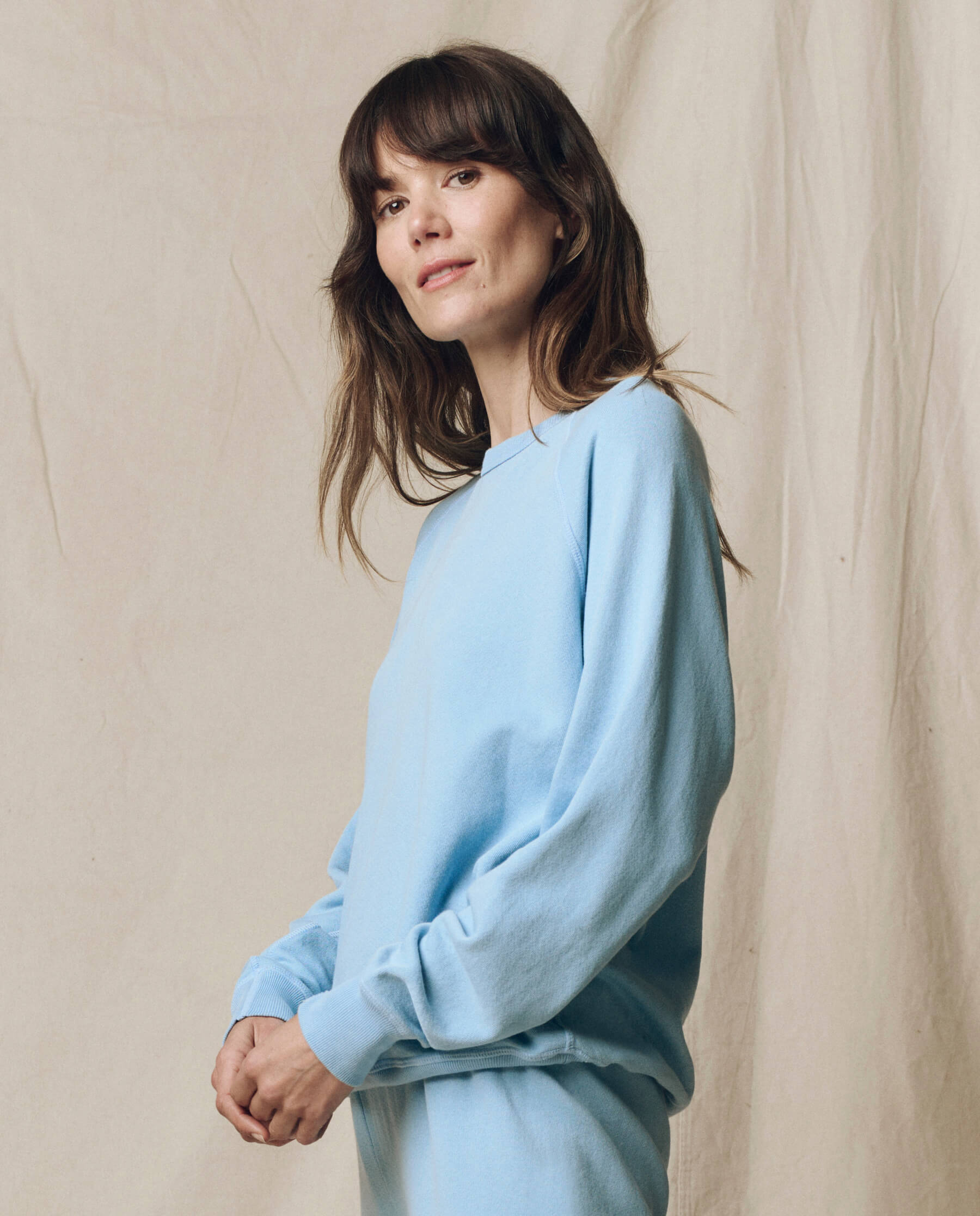 The College Sweatshirt. Solid -- Vista Blue