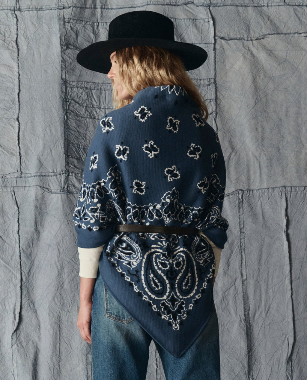 The Big Bandana Scarf. -- Washed Navy