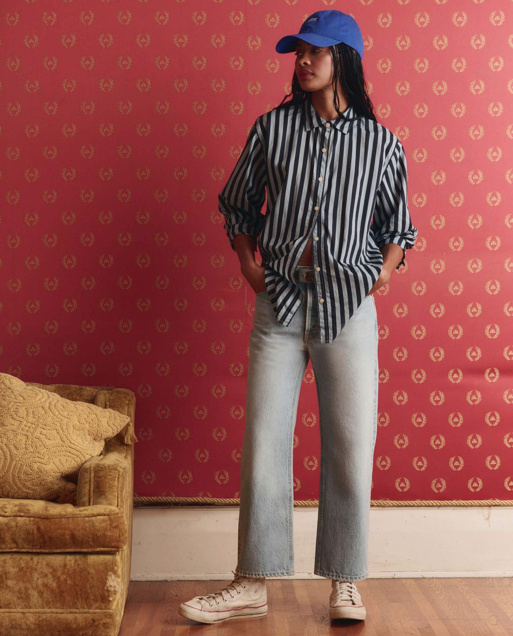 The Daily Button Up. -- Blue Club Stripe