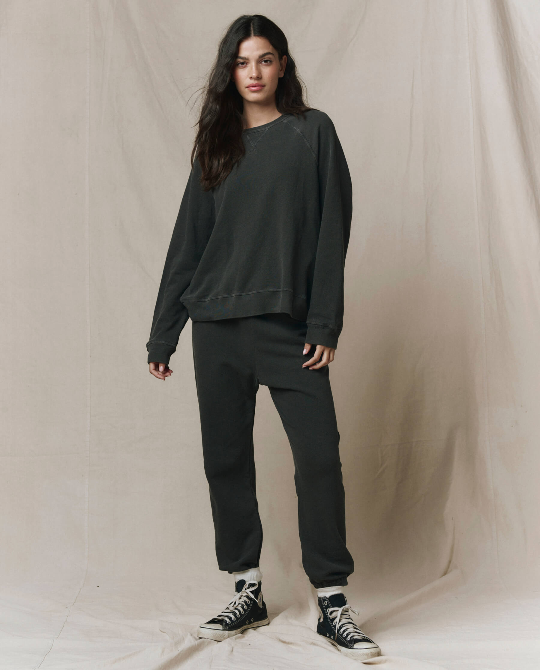 The Slouch Sweatshirt. Solid -- Washed Black
