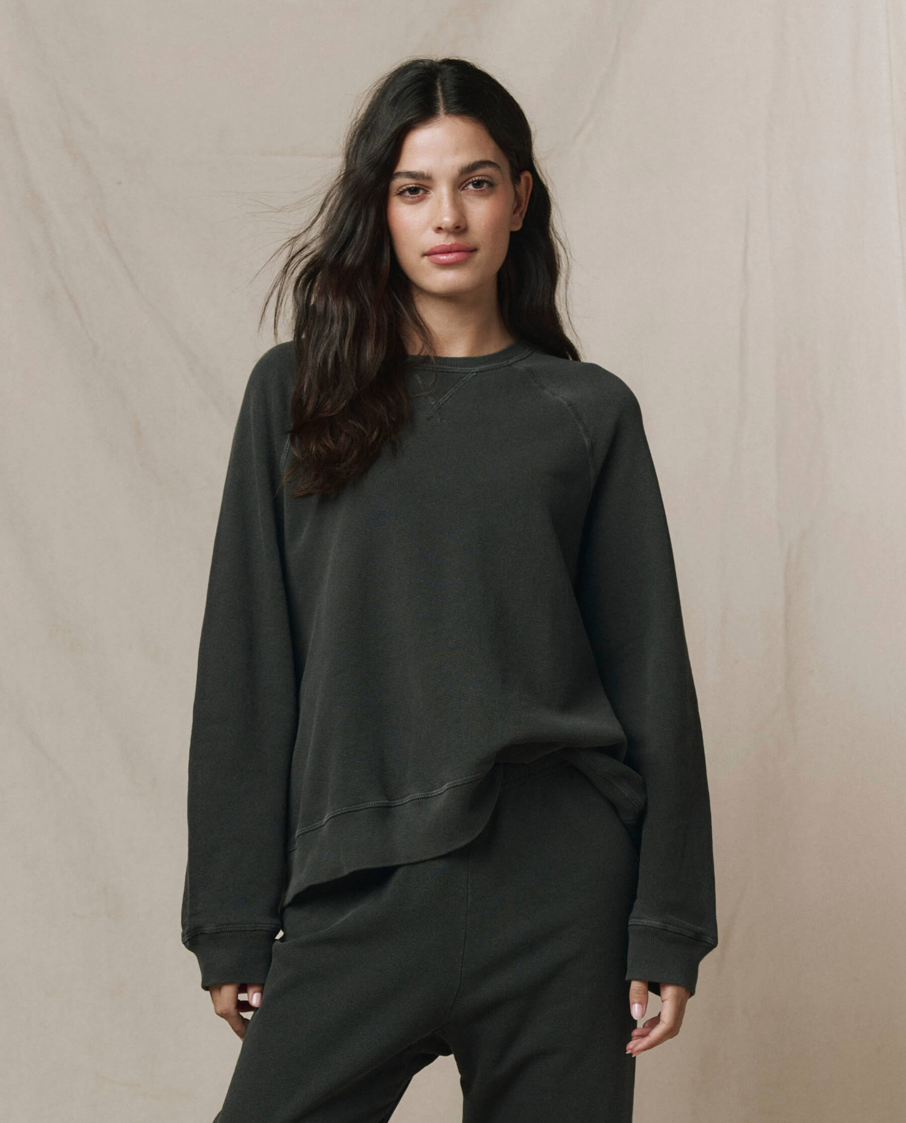 The Slouch Sweatshirt. Solid -- Washed Black