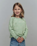 The Little College Sweatshirt. Graphic -- Vintage Mint with Holiday Greetings Graphic