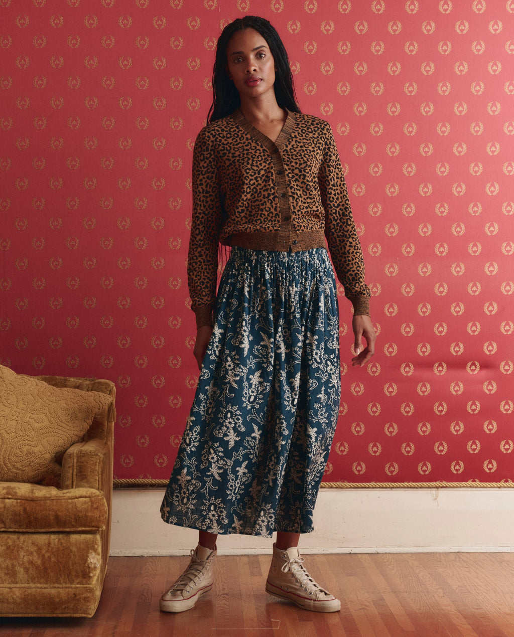 The Viola Skirt. -- Indigo Bandana