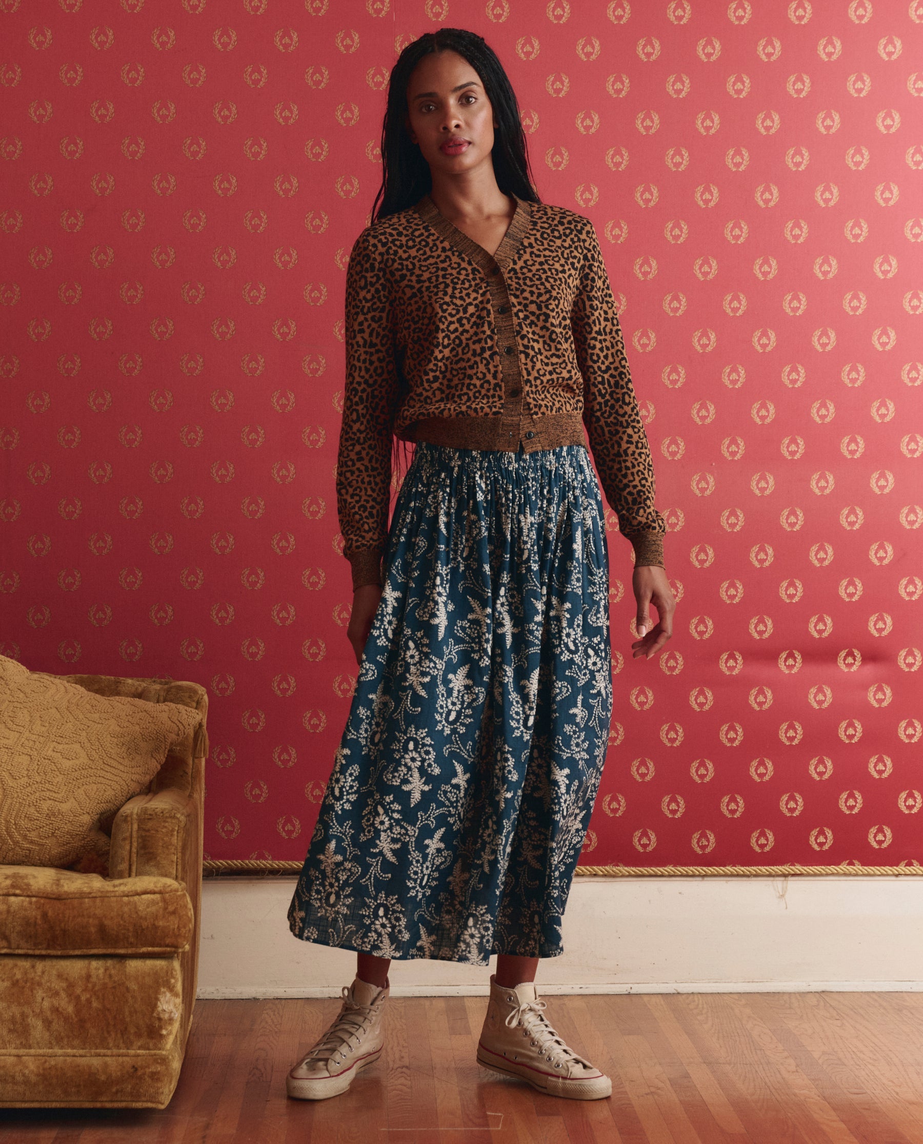The Viola Skirt. -- Indigo Bandana