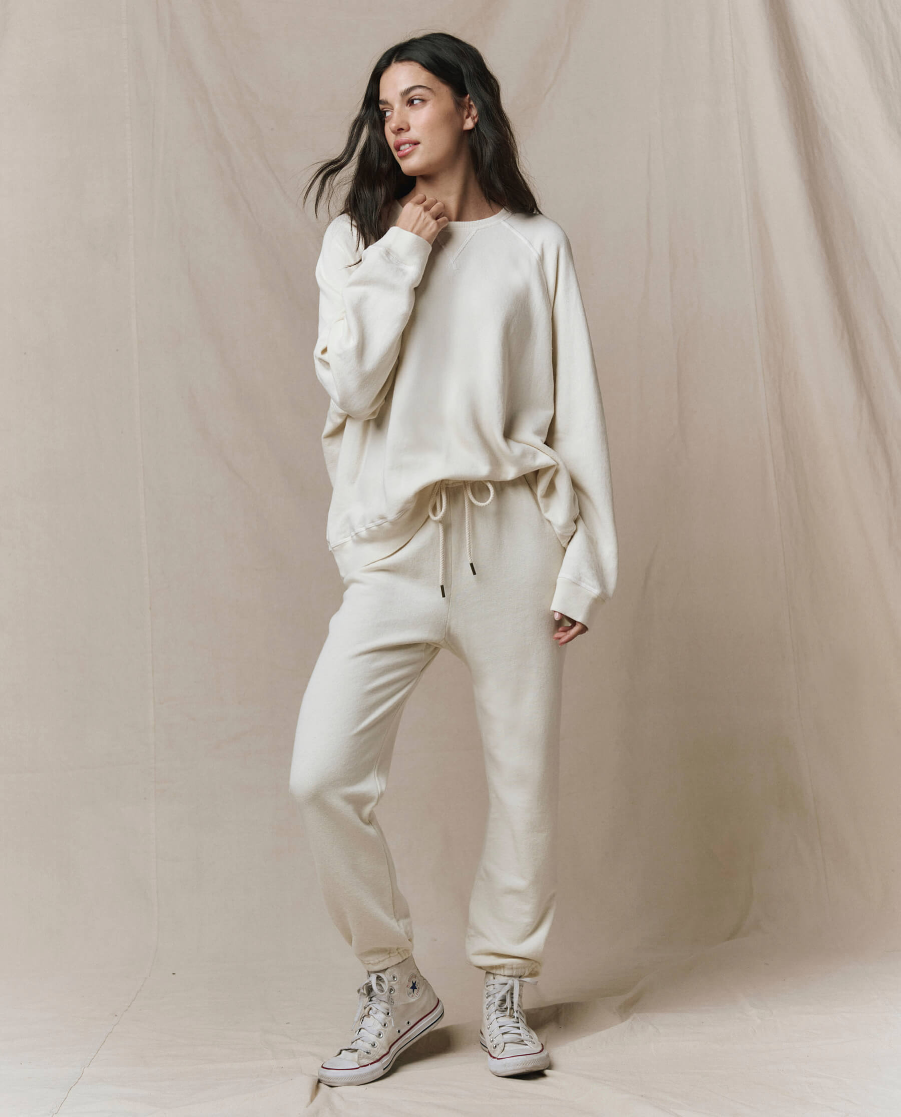 The Slouch Sweatshirt. Solid -- Washed White