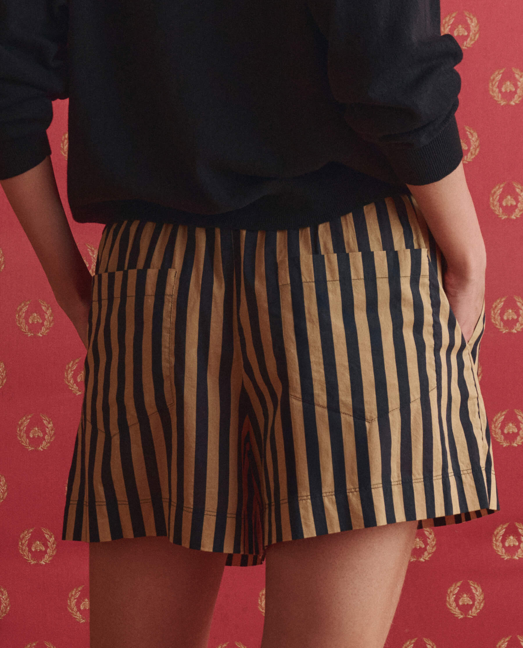 The Boxer Short. -- Khaki/Black Club Stripe