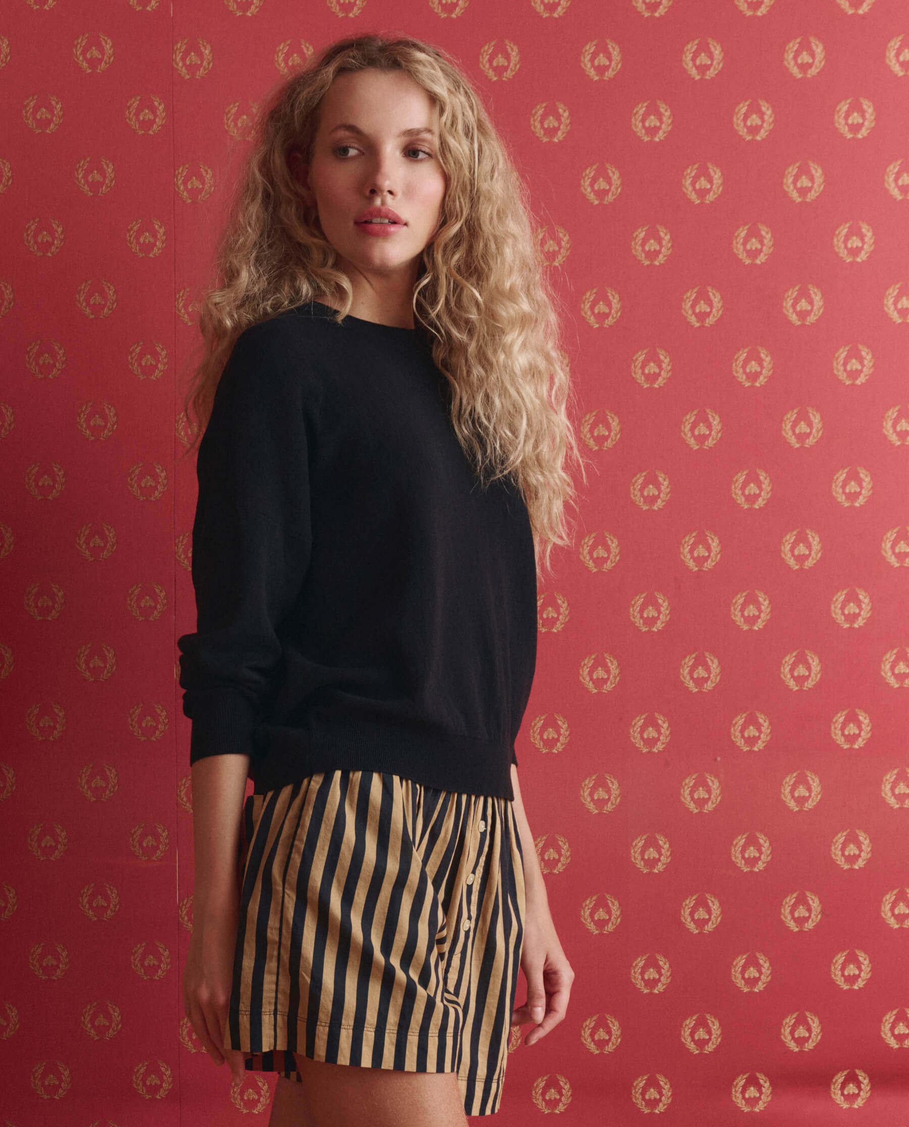 The Boxer Short. -- Khaki/Black Club Stripe