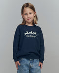The Little College Sweatshirt. Graphic -- Navy with Deer Graphic