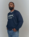 The Men's College Sweatshirt. Graphic -- Navy with Deer Graphic