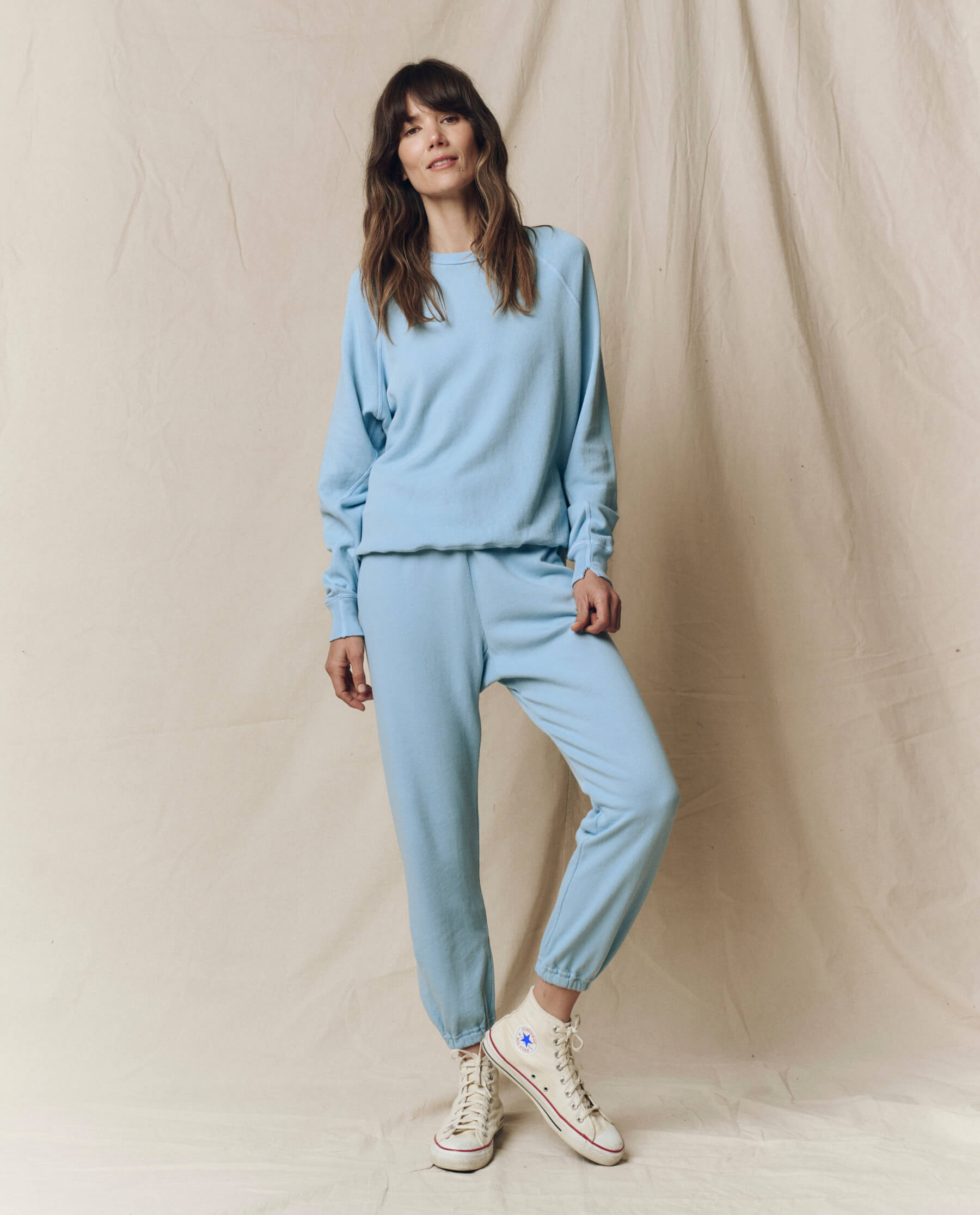 The College Sweatshirt. Solid -- Vista Blue