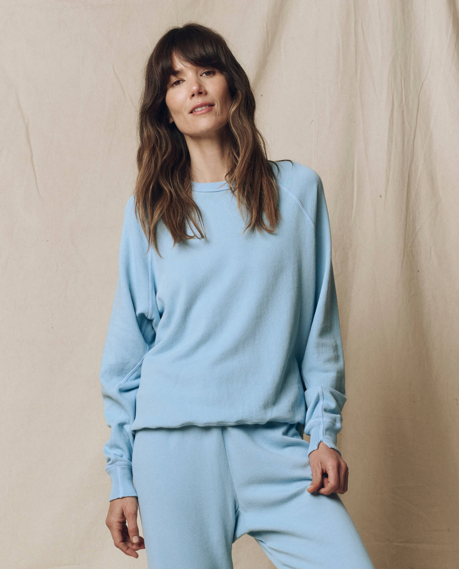 The College Sweatshirt. Solid -- Vista Blue