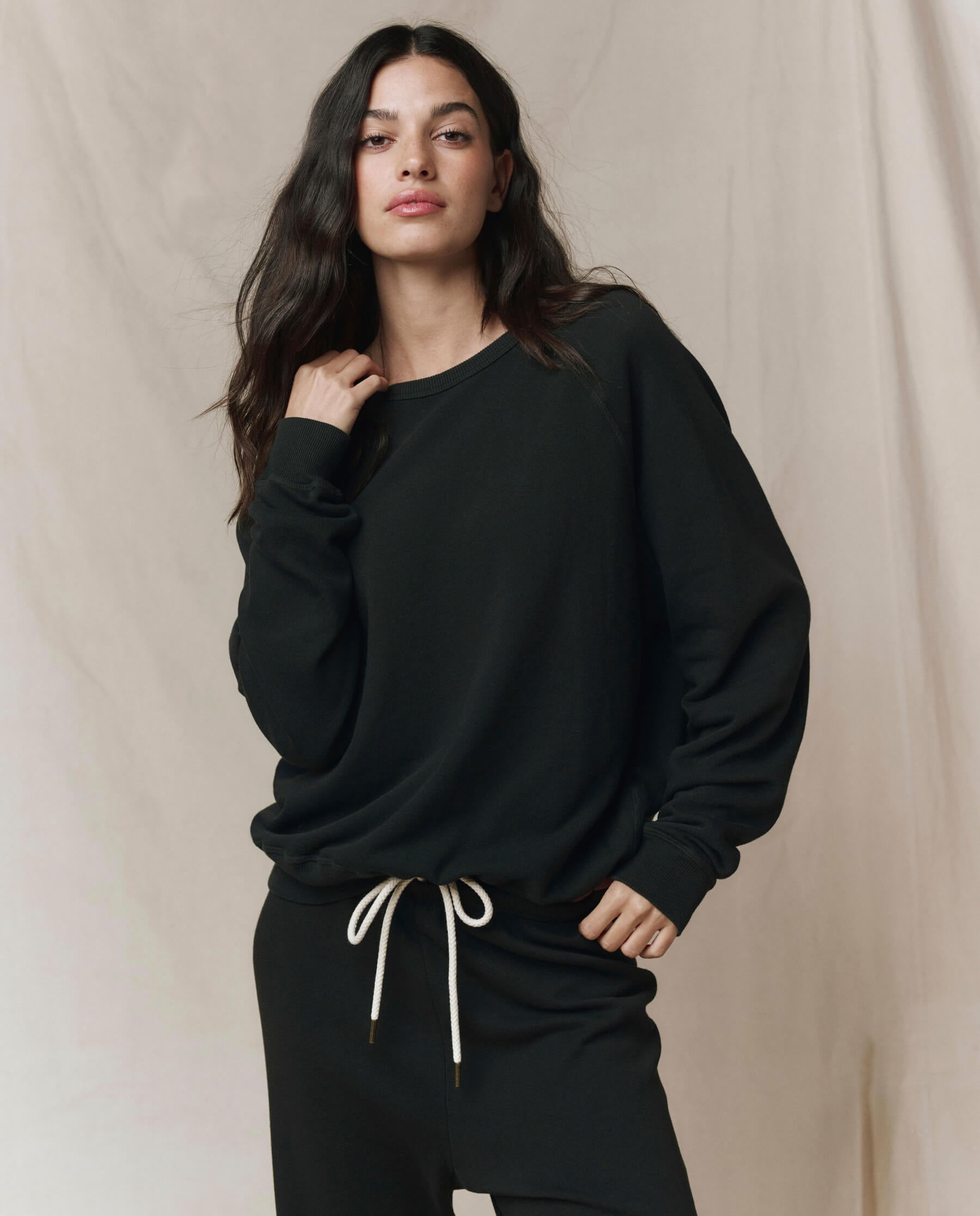 The College Sweatshirt. Solid -- Almost Black