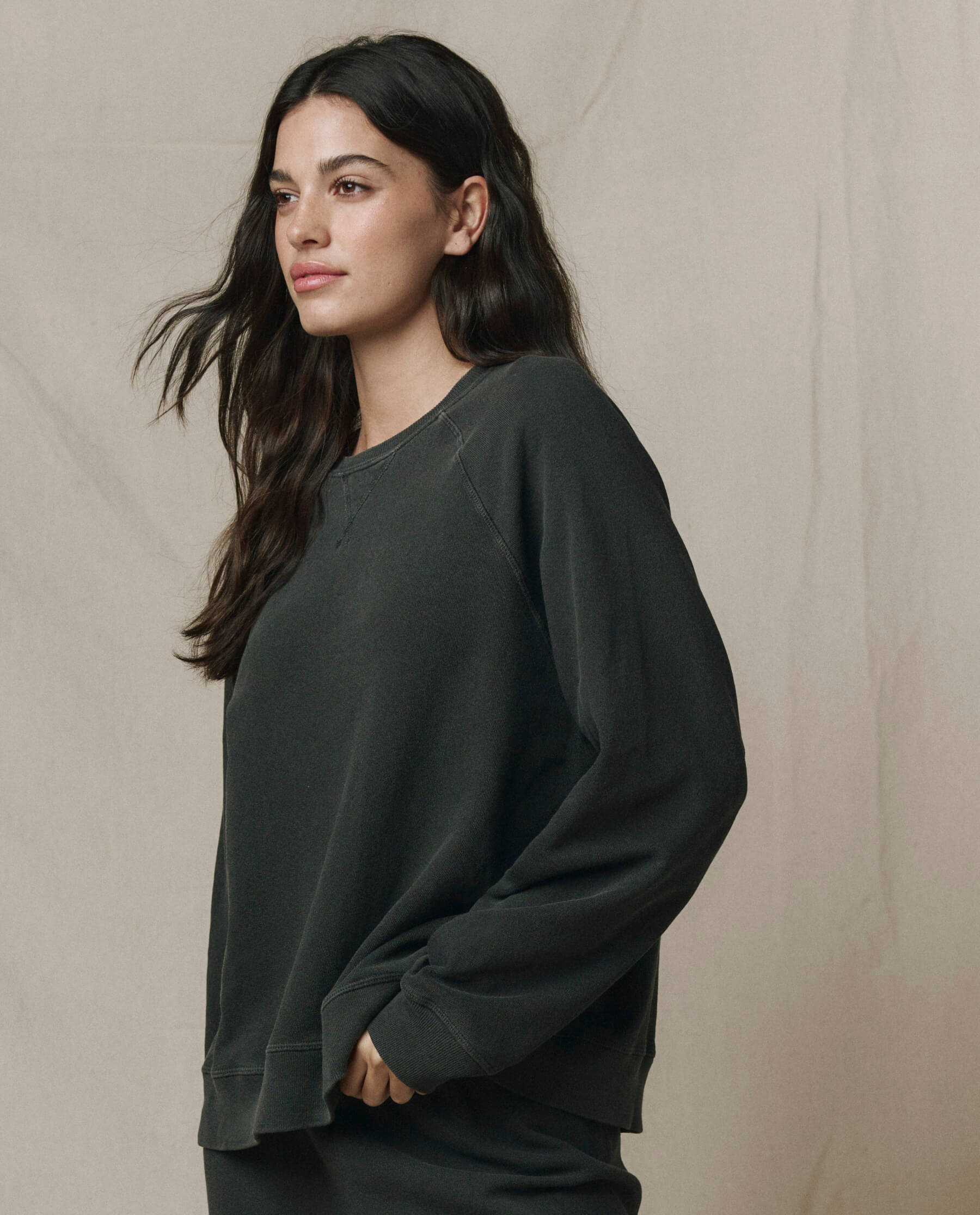 The Slouch Sweatshirt. Solid -- Washed Black