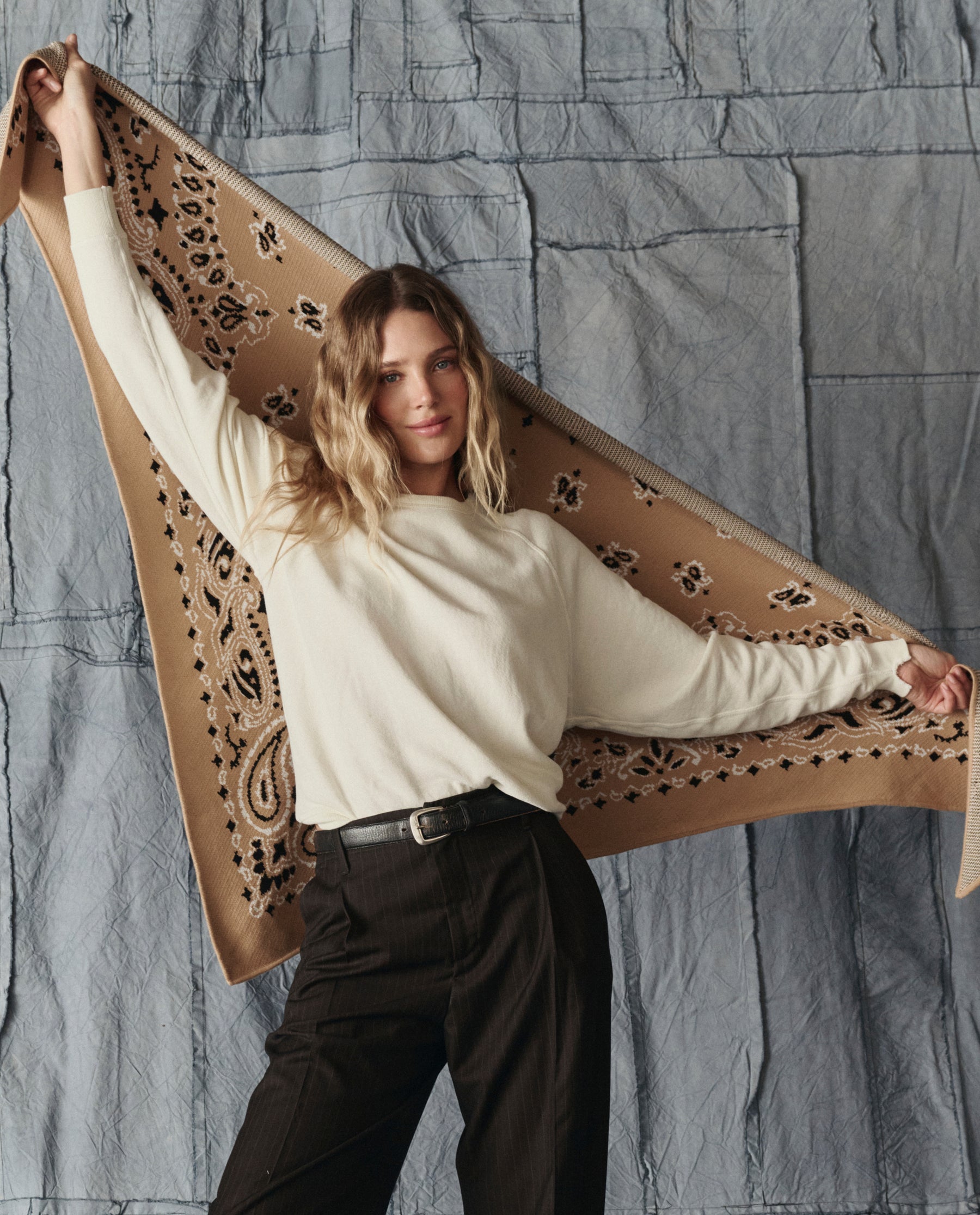The Big Bandana Scarf. -- Camel