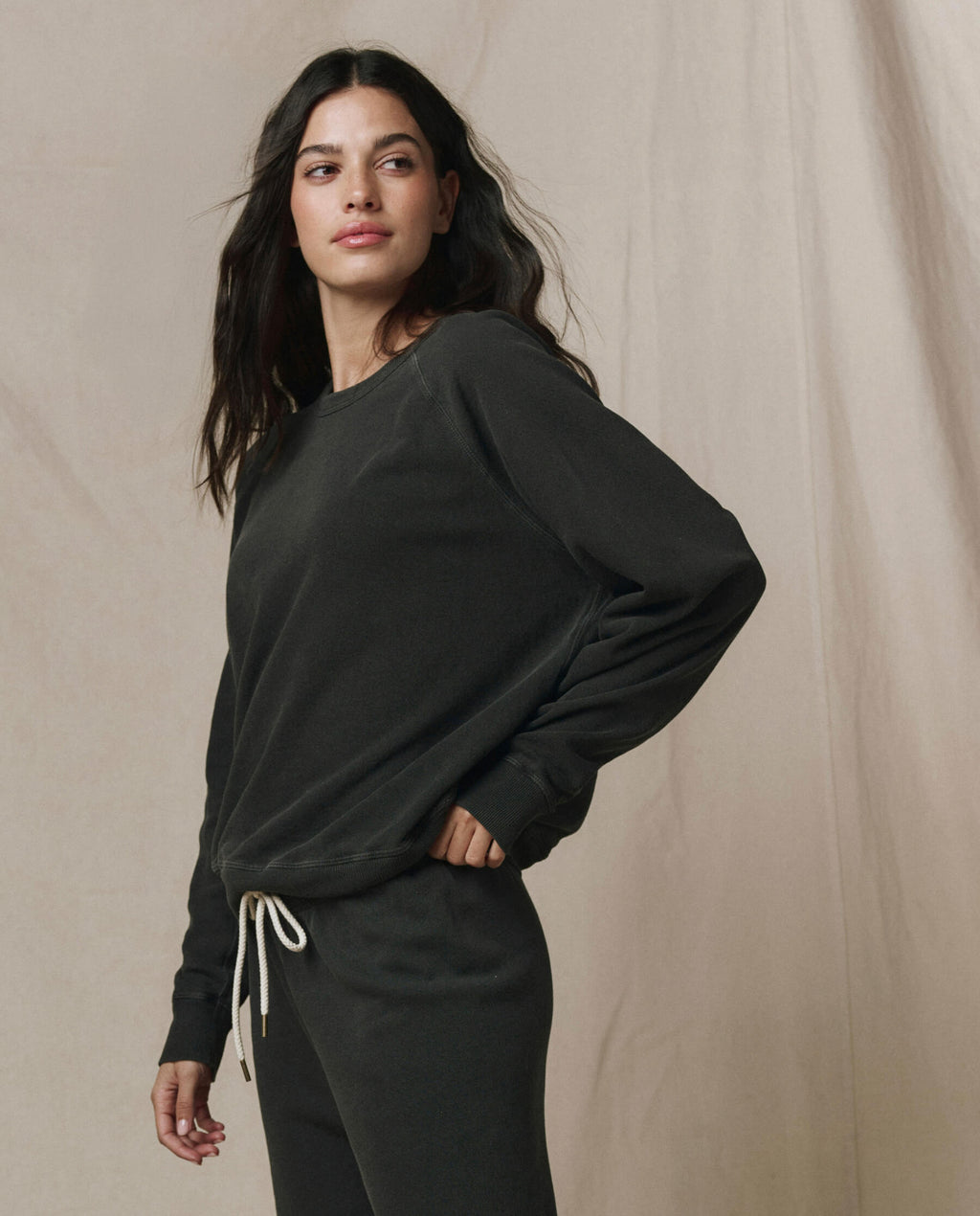 The College Sweatshirt. Solid -- Washed Black