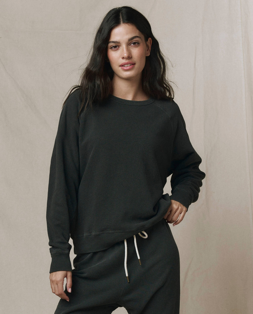 The College Sweatshirt. Solid -- Washed Black