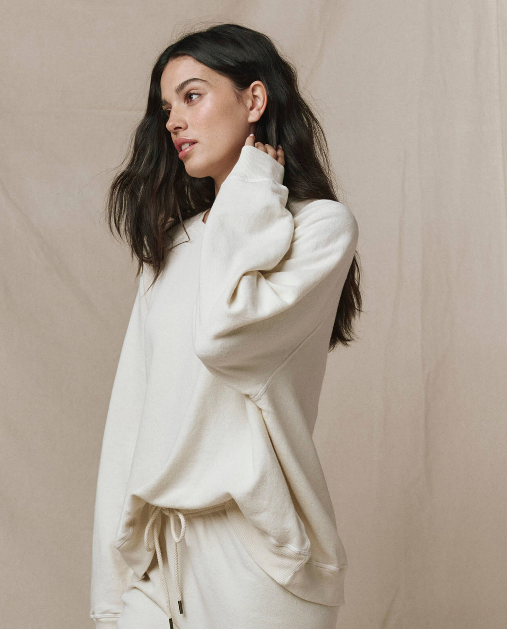 The Slouch Sweatshirt. Solid -- Washed White