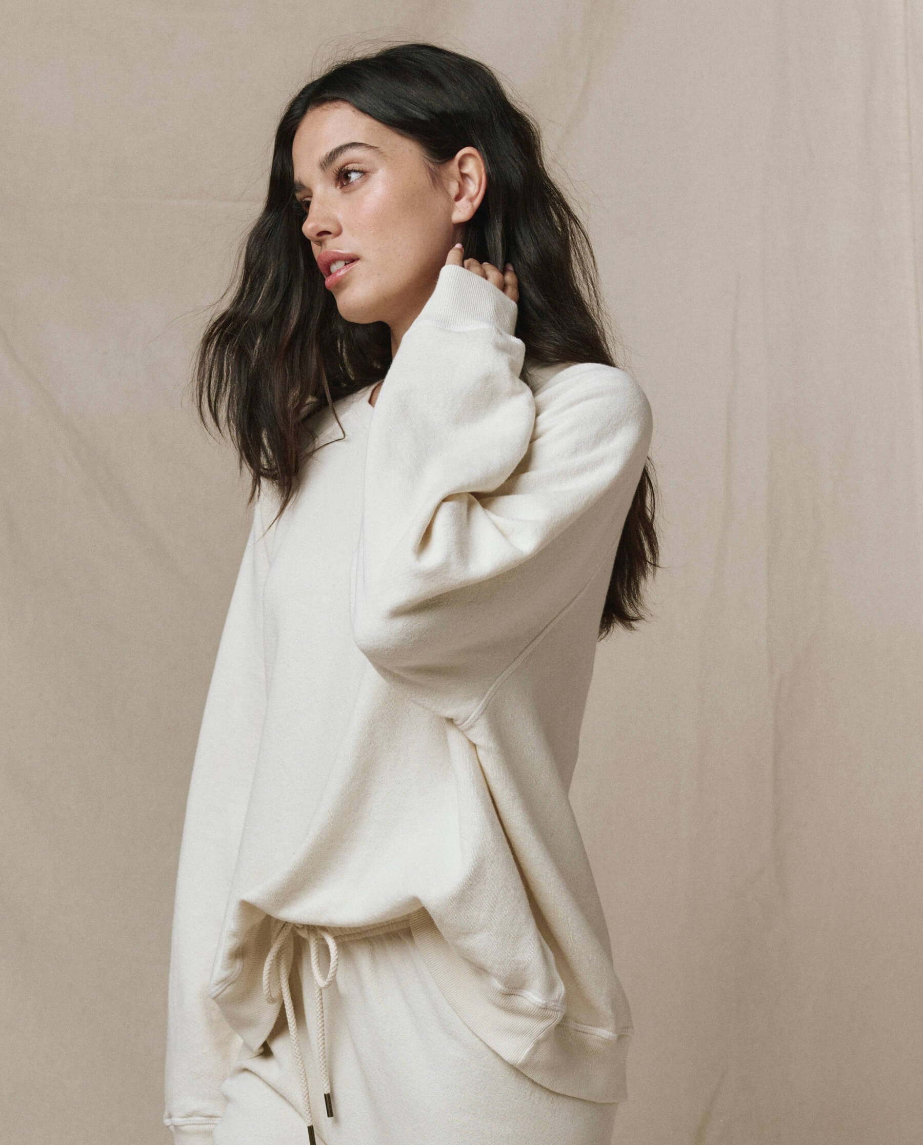 The Slouch Sweatshirt. Solid -- Washed White