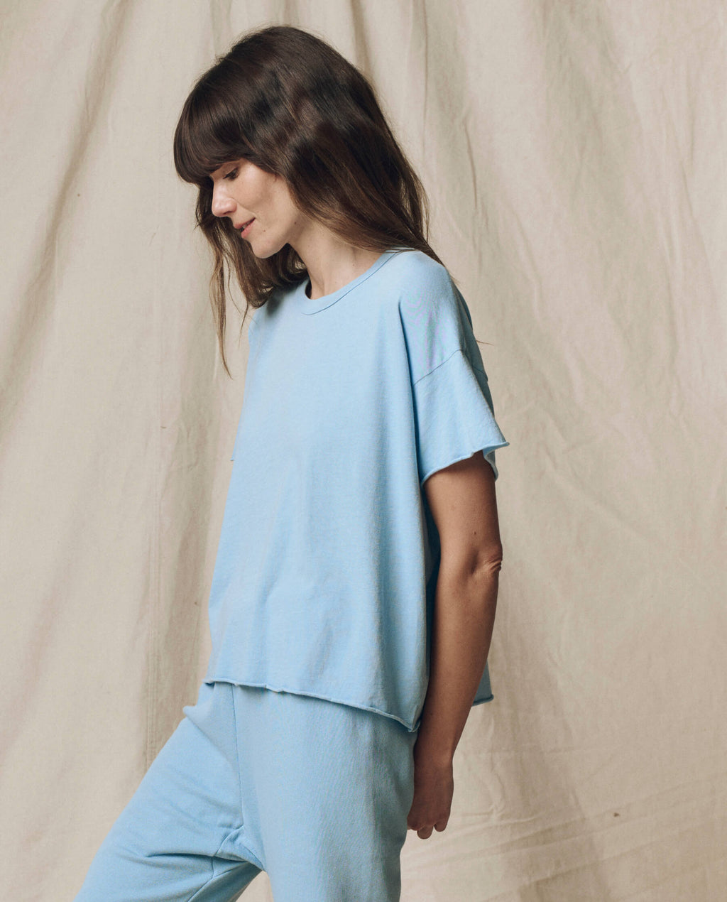 The Crop Tee. Solid -- Vista Blue