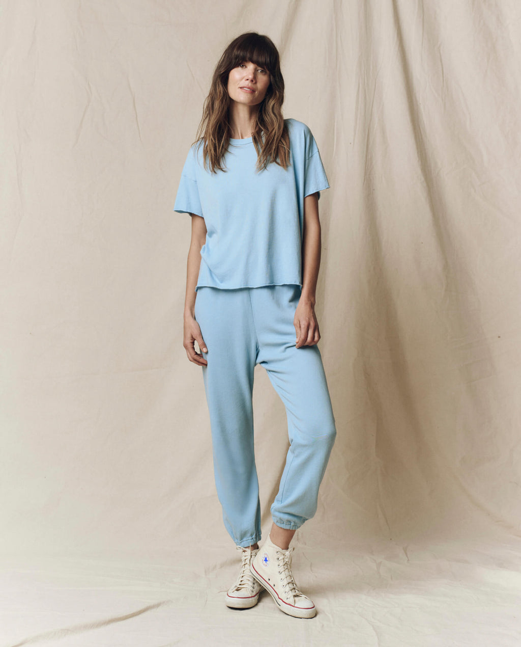 The Crop Tee. Solid -- Vista Blue