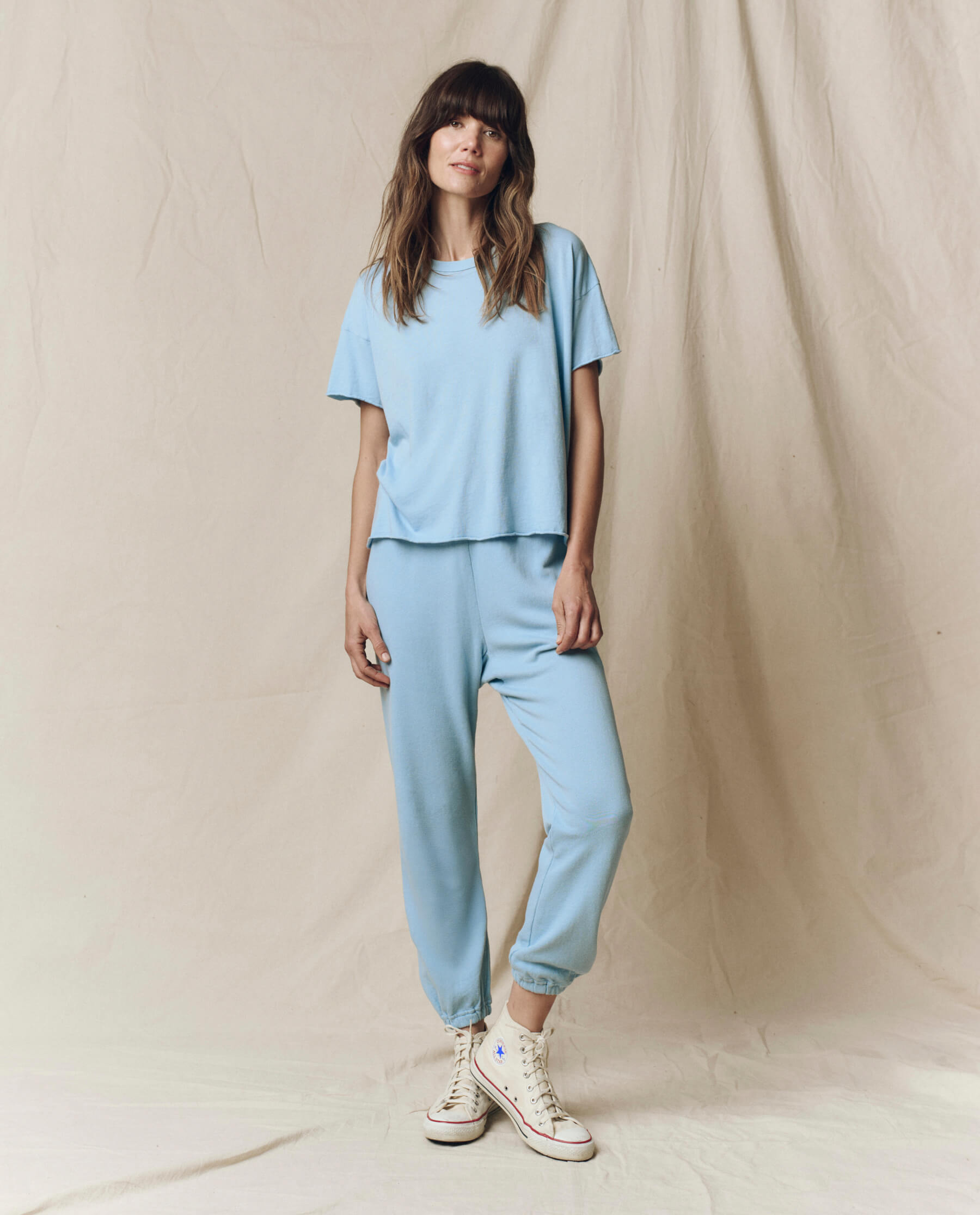 The Crop Tee. Solid -- Vista Blue