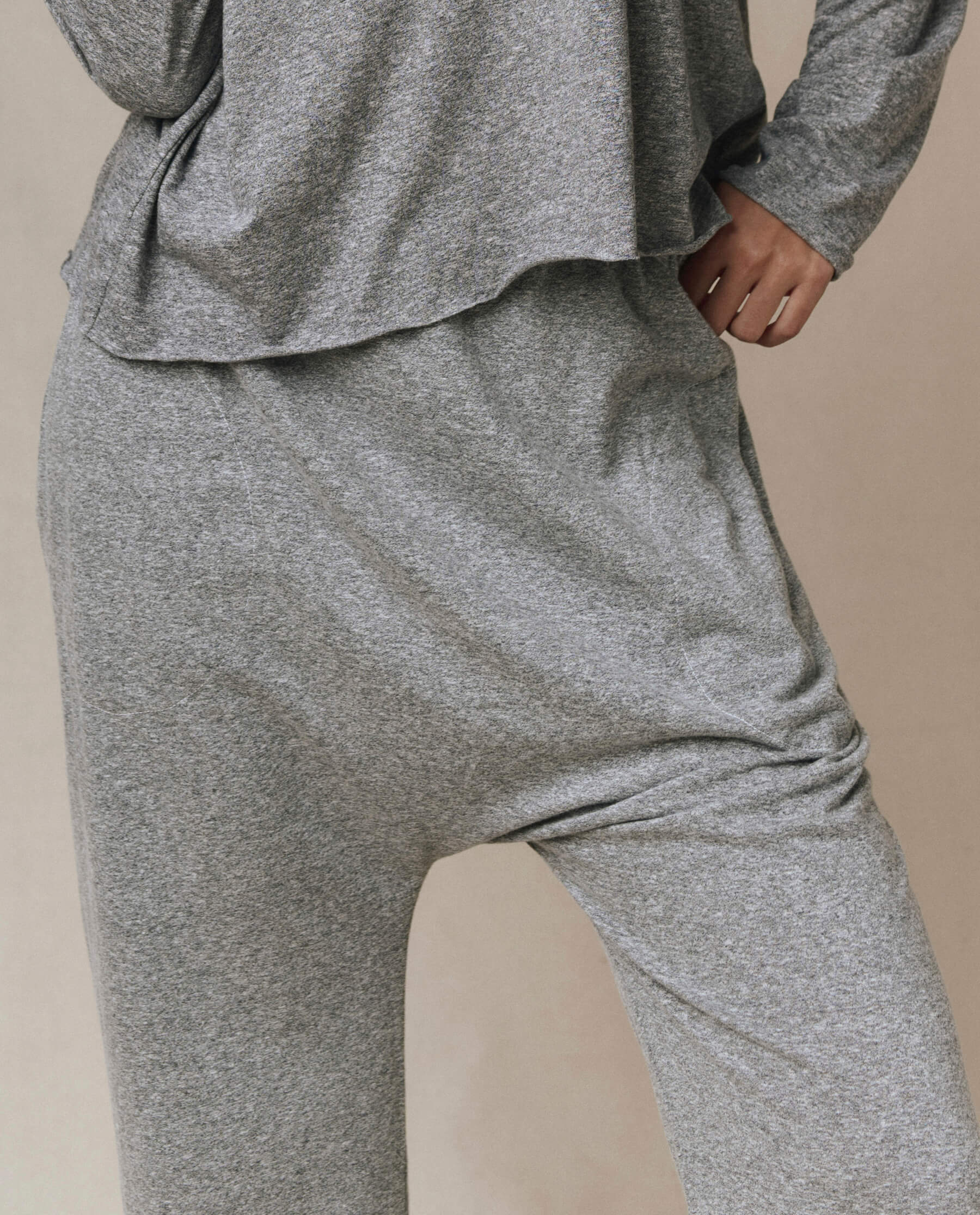 The Jersey Crop Pant. -- Heather Grey