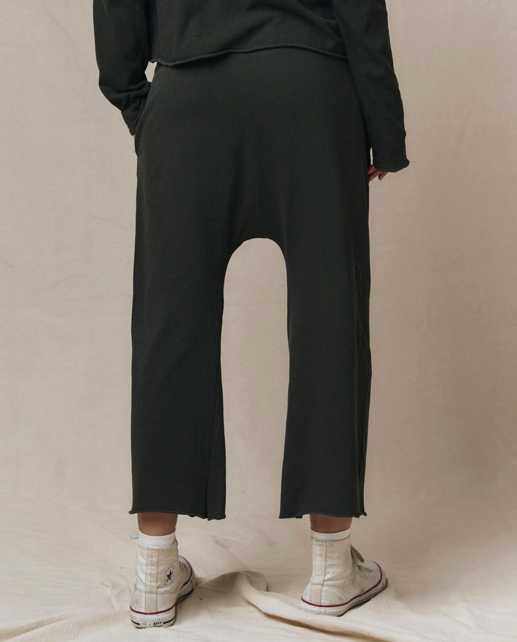 The Jersey Crop Pant. -- Washed Black
