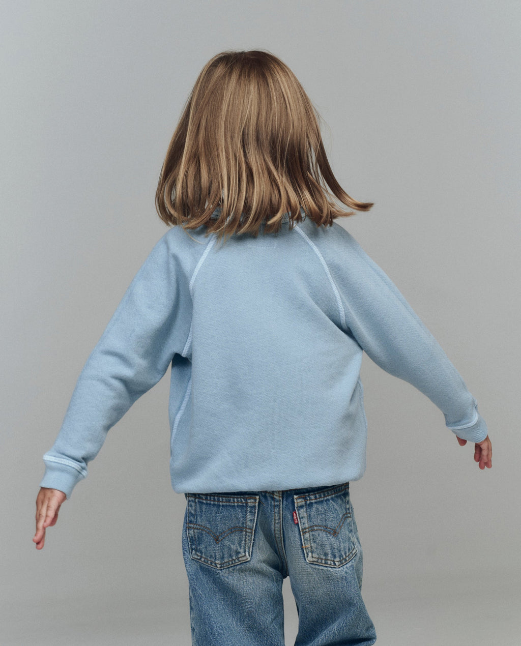 The Little College Sweatshirt. Graphic -- Confection Blue with Happy Hannukah Graphic