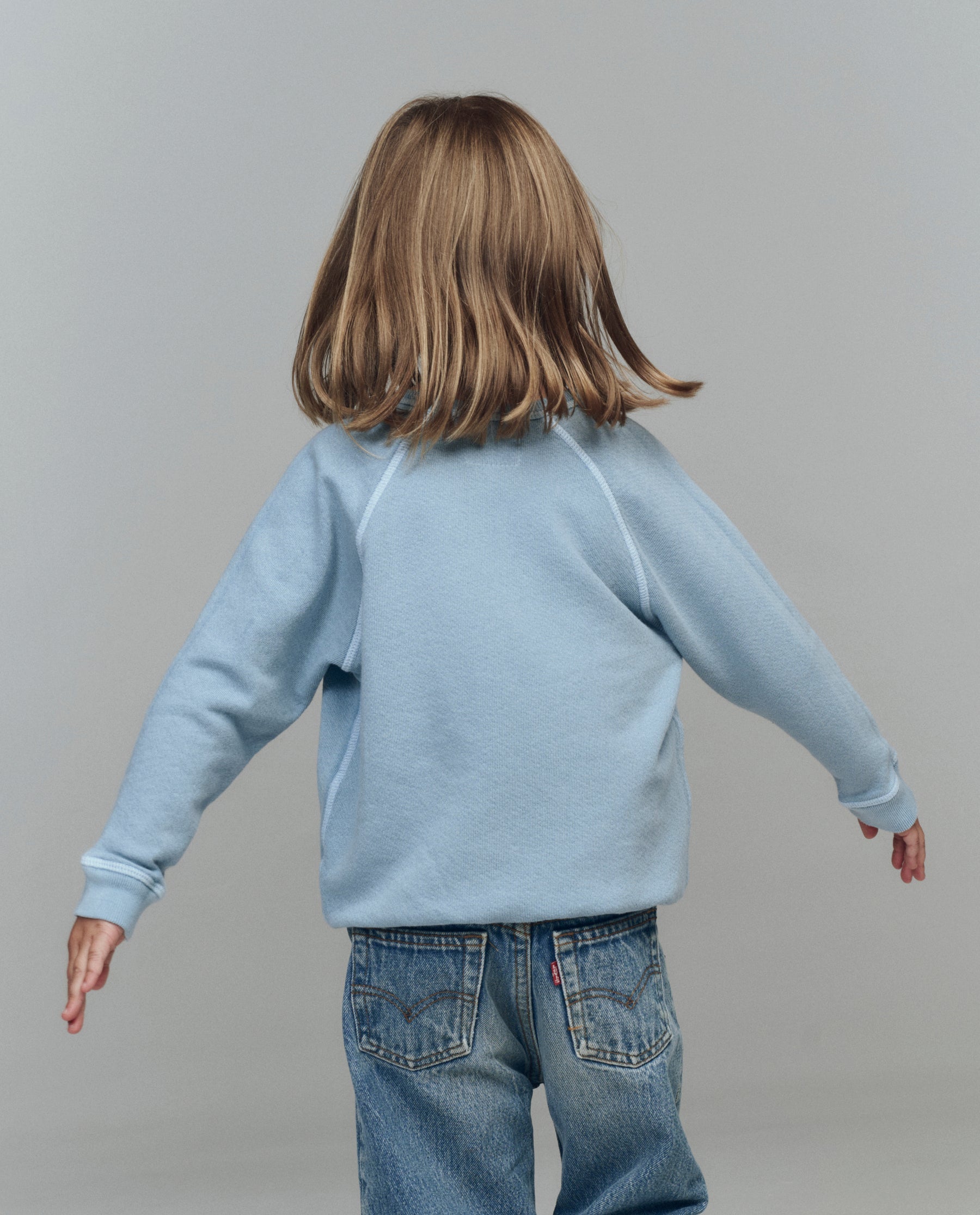 The Little College Sweatshirt. Graphic -- Confection Blue with Happy Hannukah Graphic