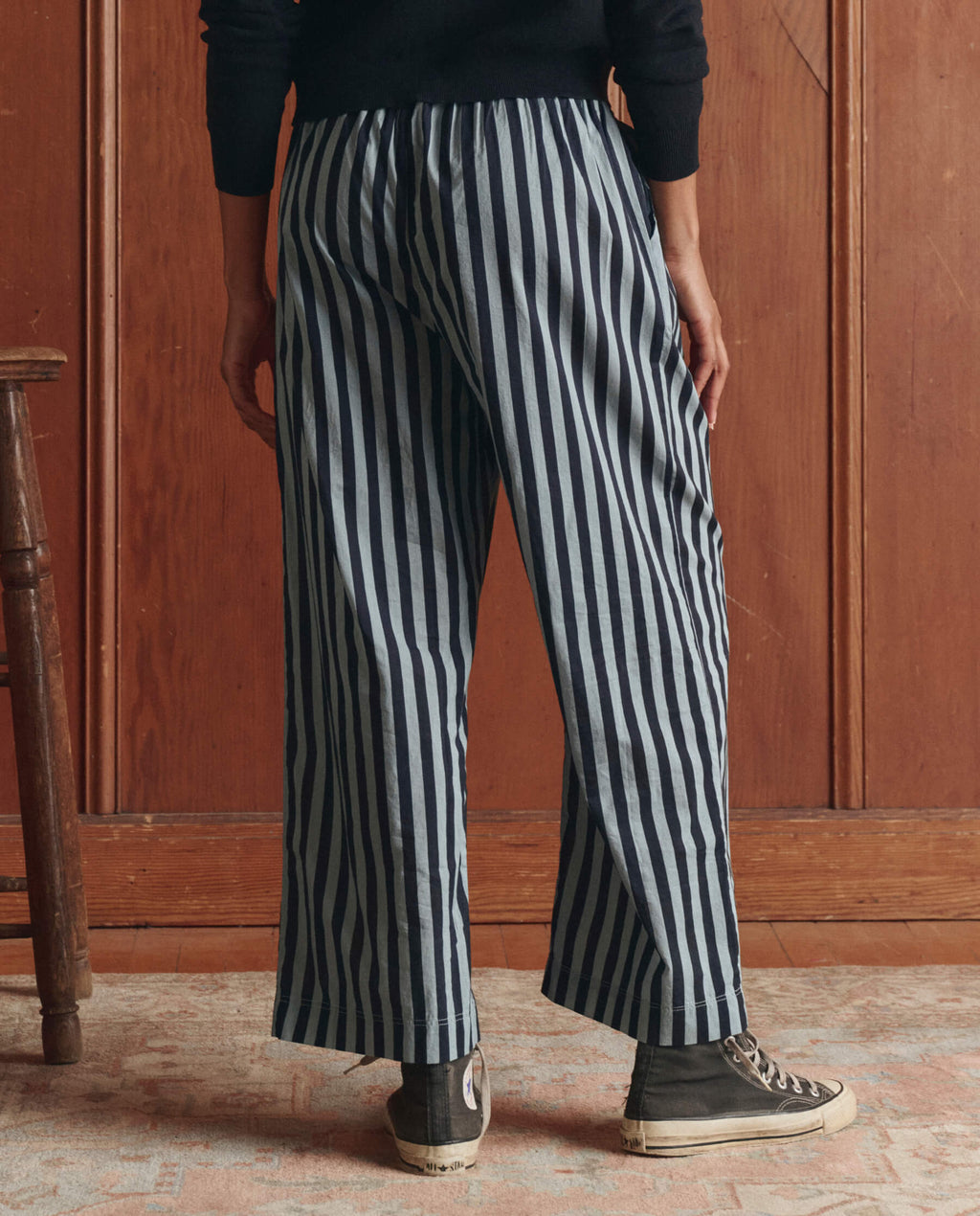 The Everyday Pull On Pant. -- Blue Club Stripe
