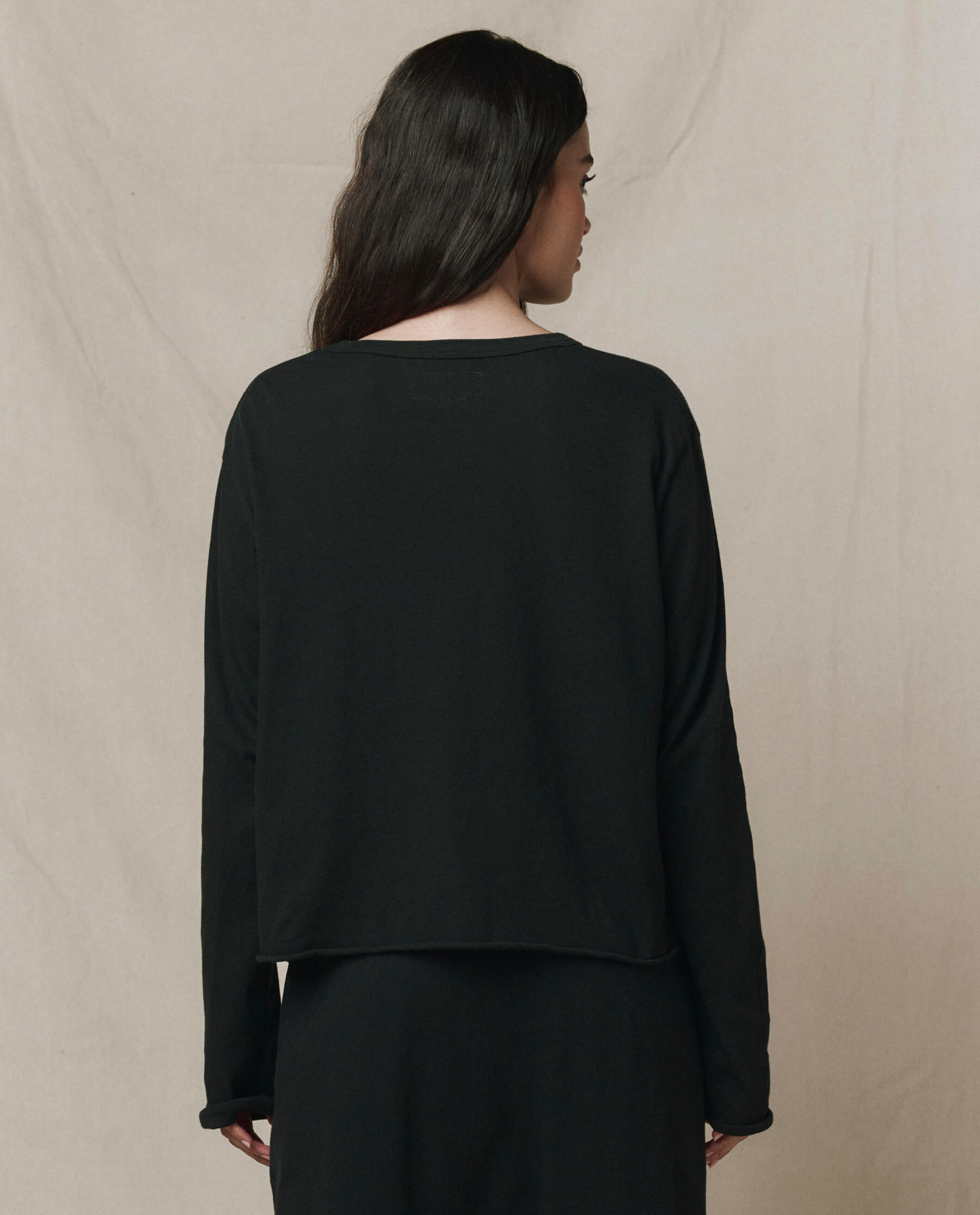 The Long Sleeve Crop Tee. -- Almost Black