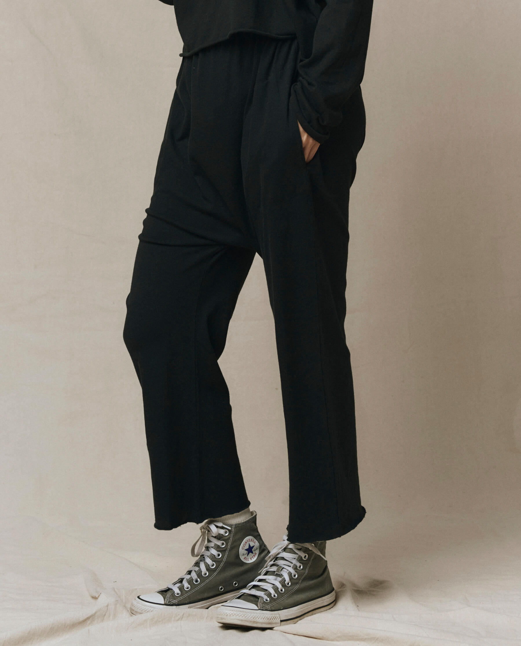 The Jersey Crop Pant. -- Almost Black