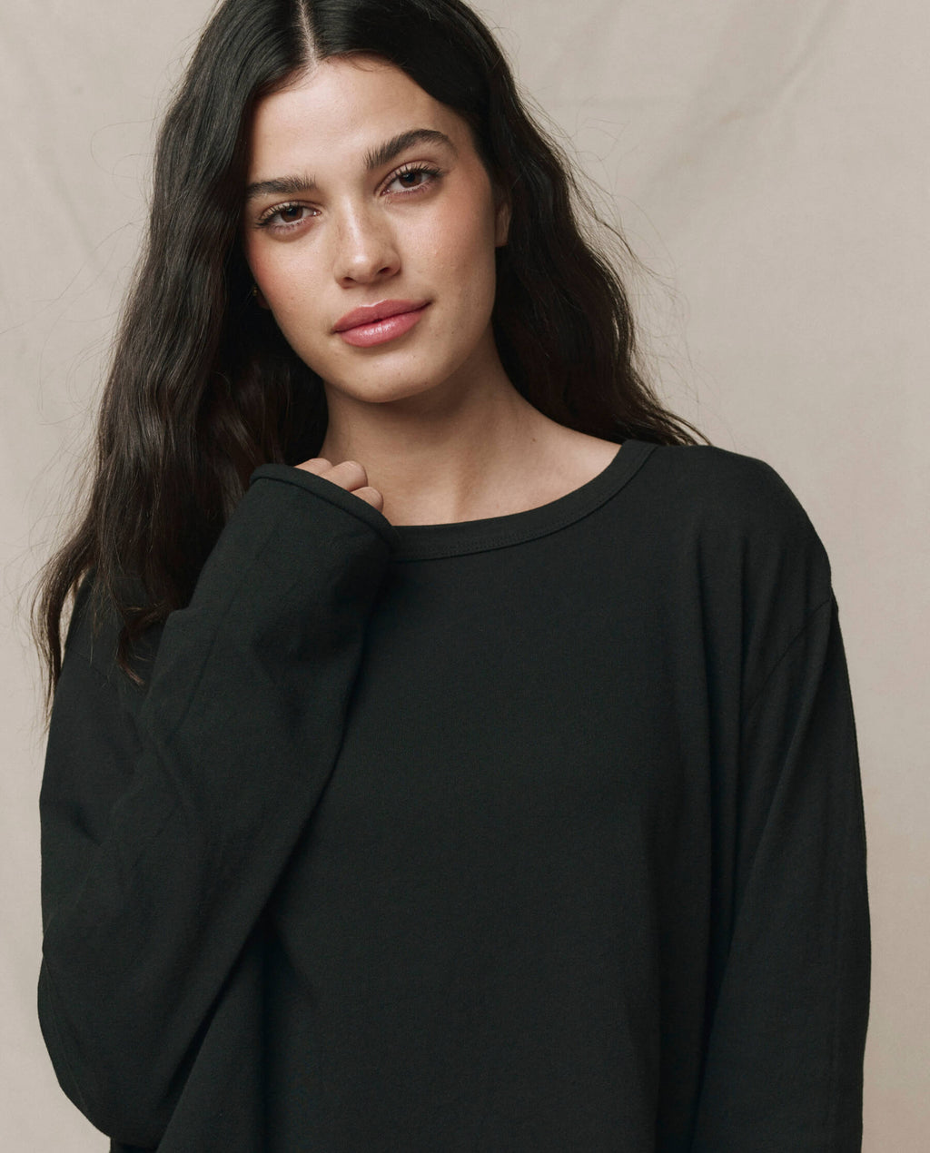 The Long Sleeve Crop Tee. -- Almost Black