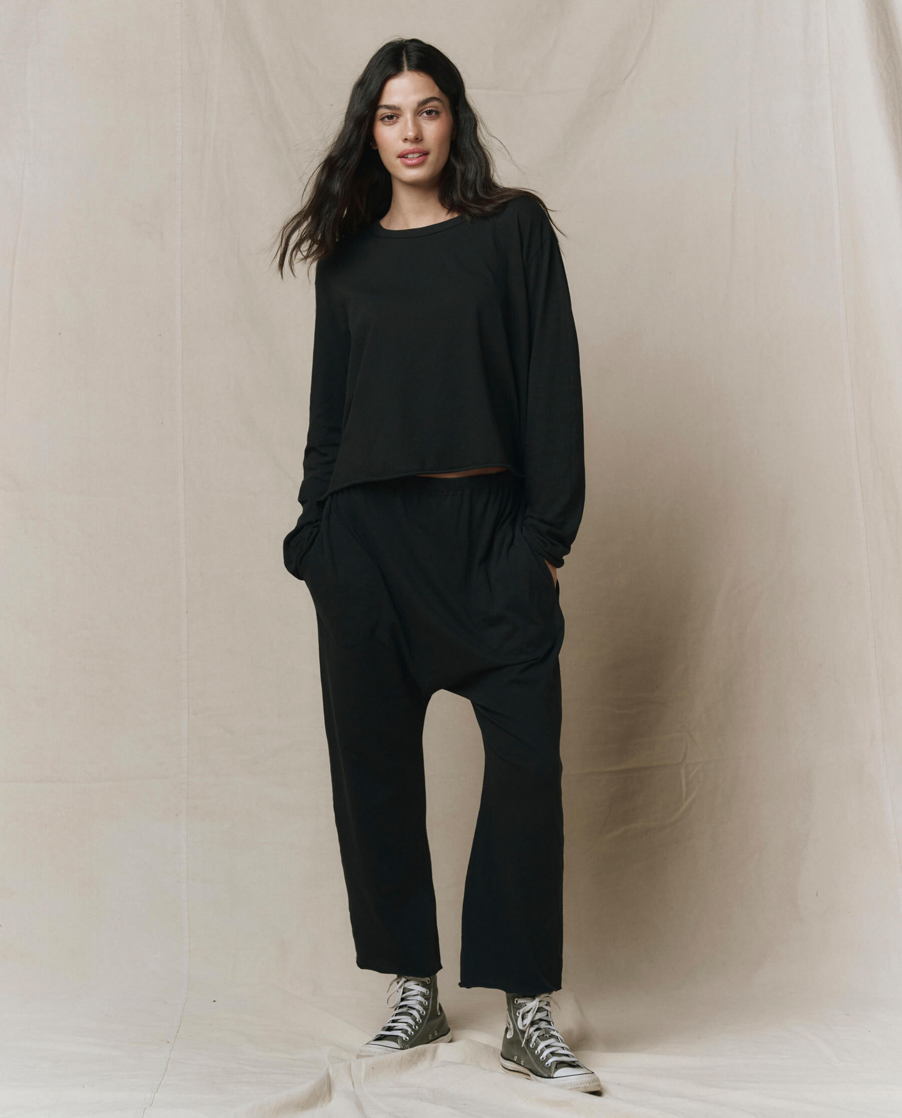 The Jersey Crop Pant. -- Almost Black