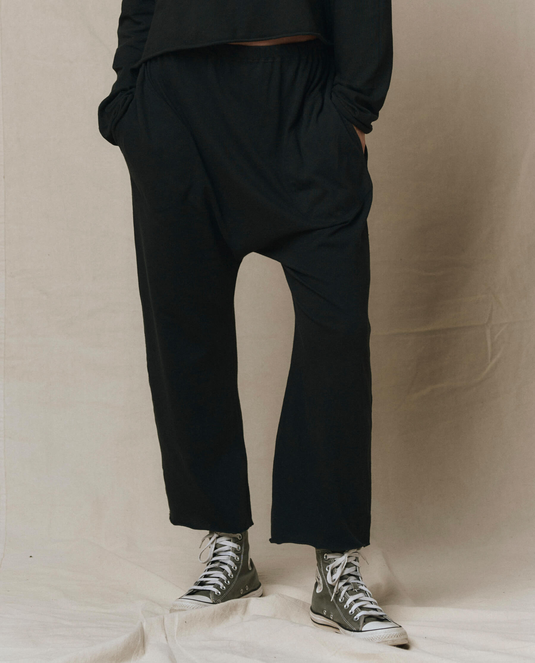 The Jersey Crop Pant. -- Almost Black