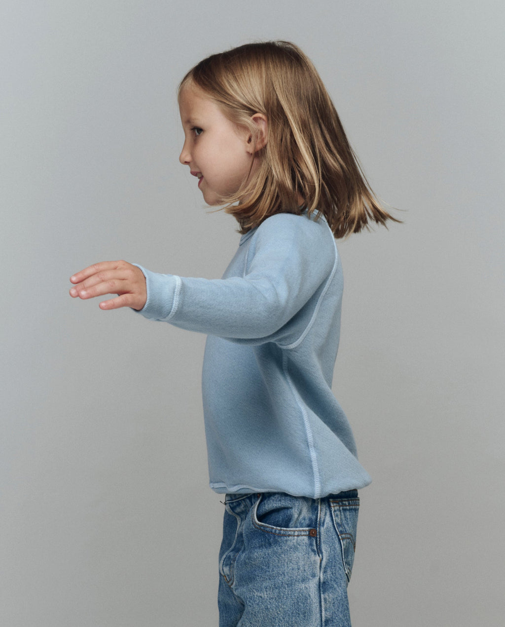The Little College Sweatshirt. Graphic -- Confection Blue with Happy Hannukah Graphic