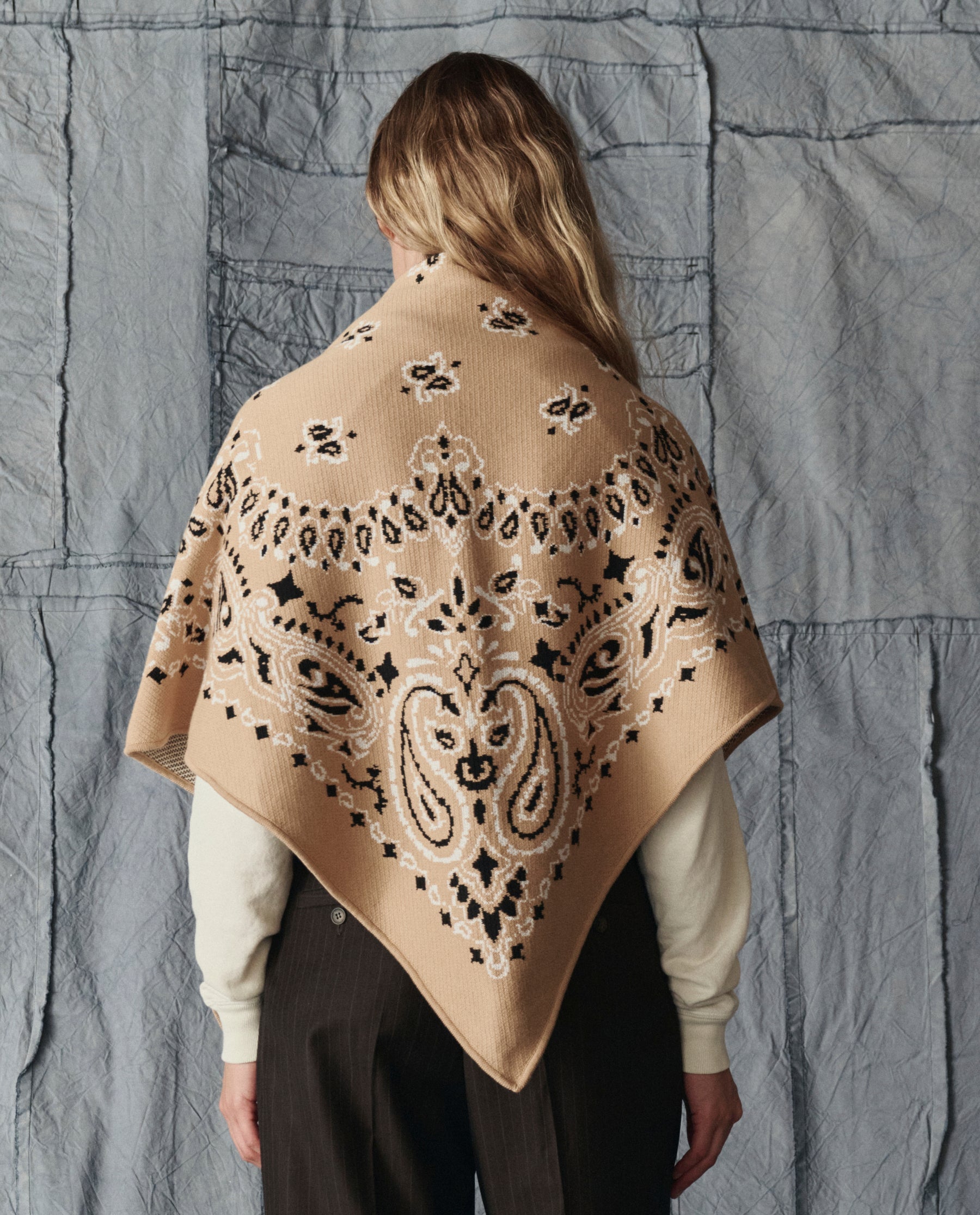The Big Bandana Scarf. -- Camel