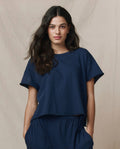 The Crop Tee. Solid -- True Navy