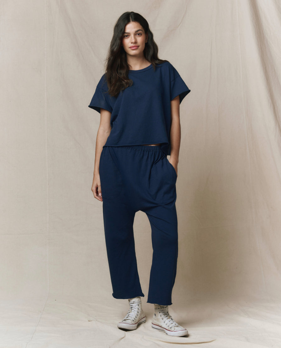 The Jersey Crop Pant. -- True Navy