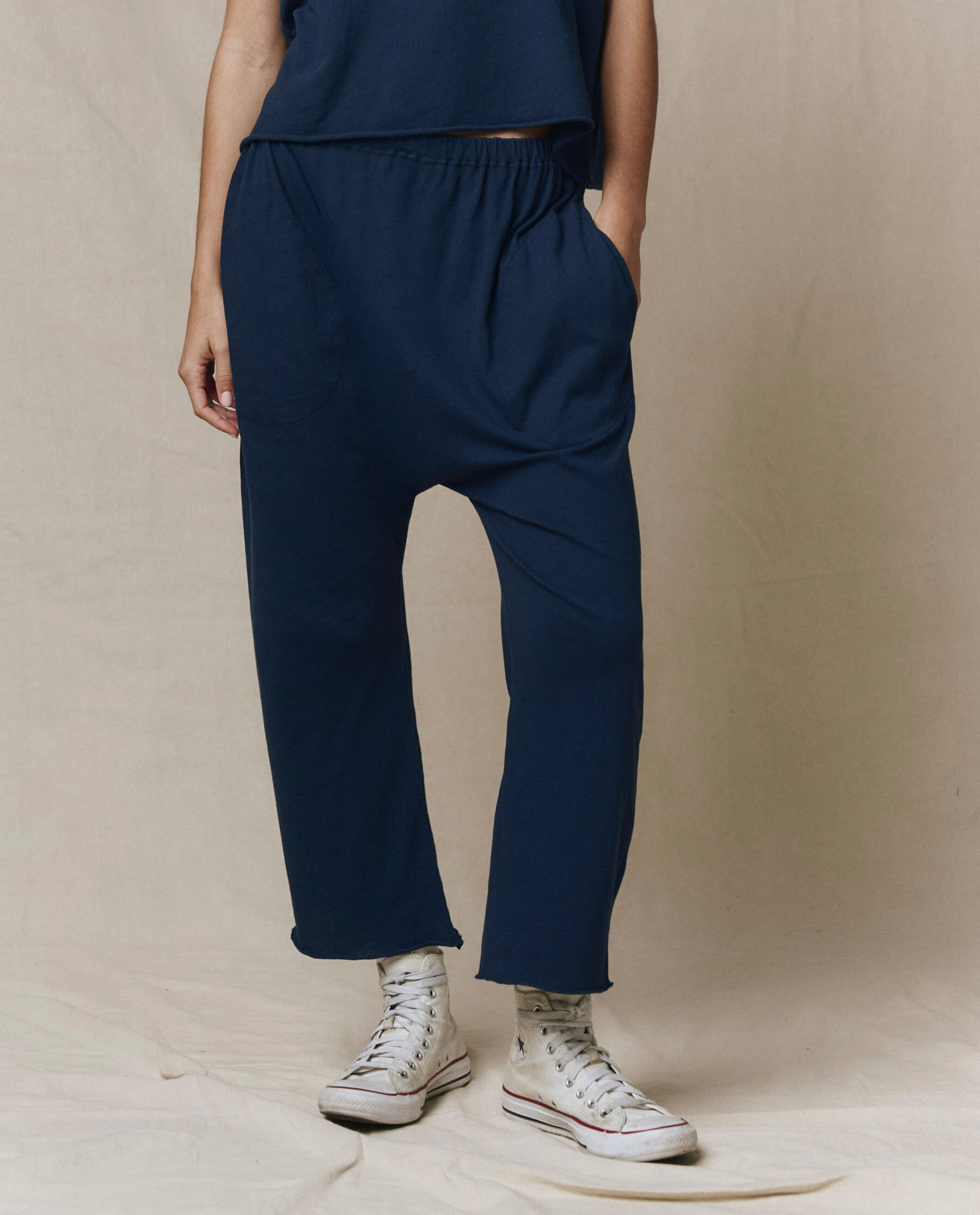 The Jersey Crop Pant. -- True Navy