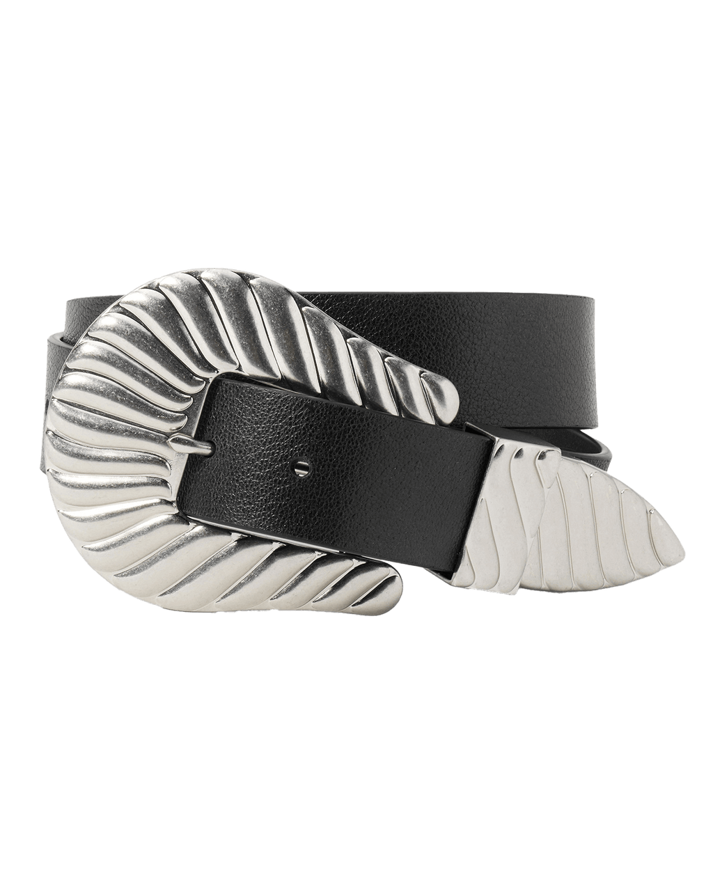 The Big Buckle Belt. -- Black With Silver