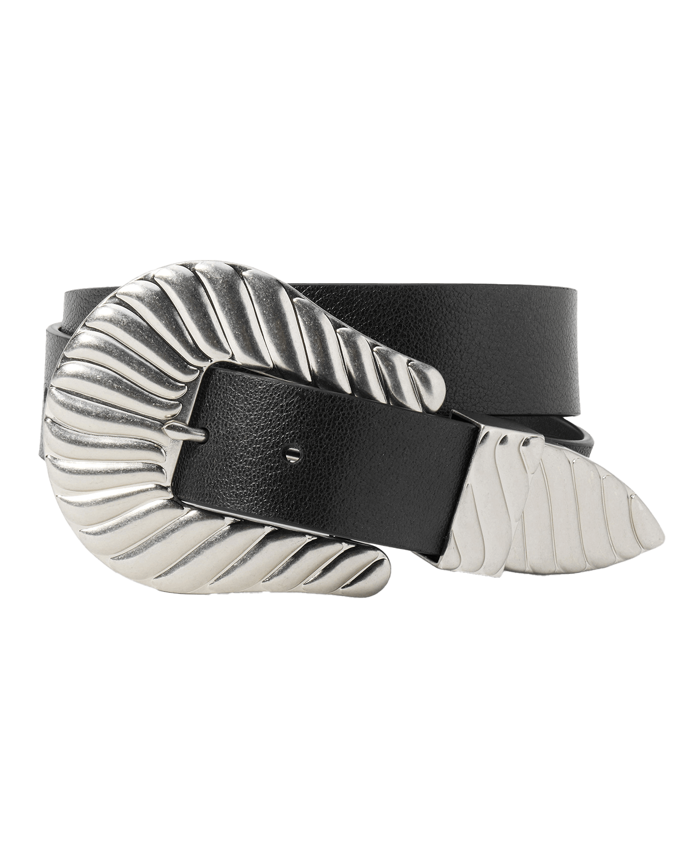 The Big Buckle Belt. -- Black With Silver