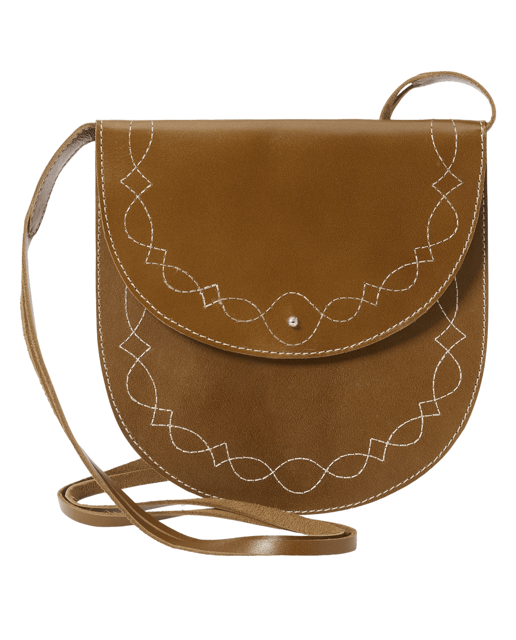 The Saddle Stitch Bag. -- Cognac