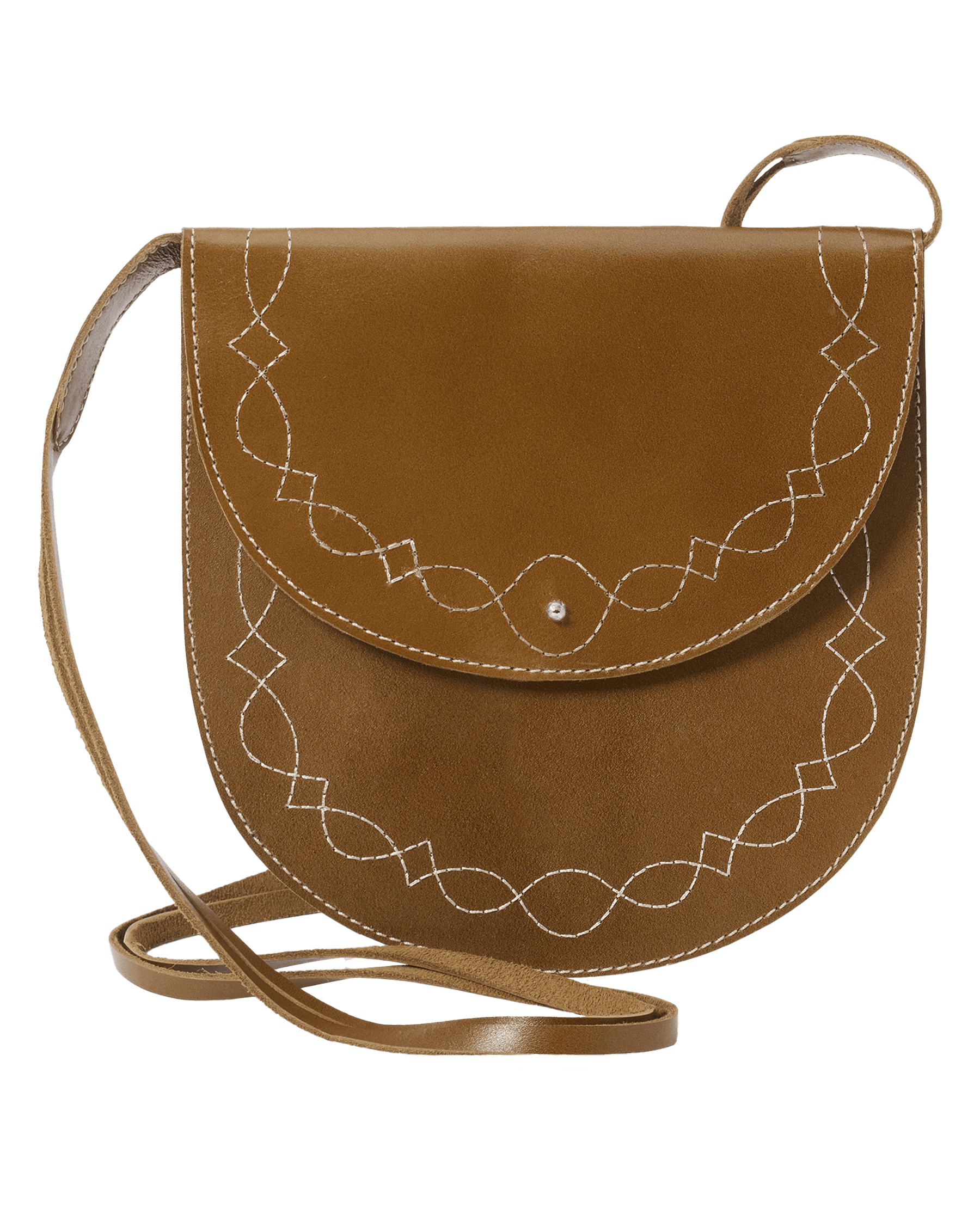 The Saddle Stitch Bag. -- Cognac