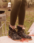 The Down Quilted Puffer Slipper. -- Wilderness Floral and Powder Pink